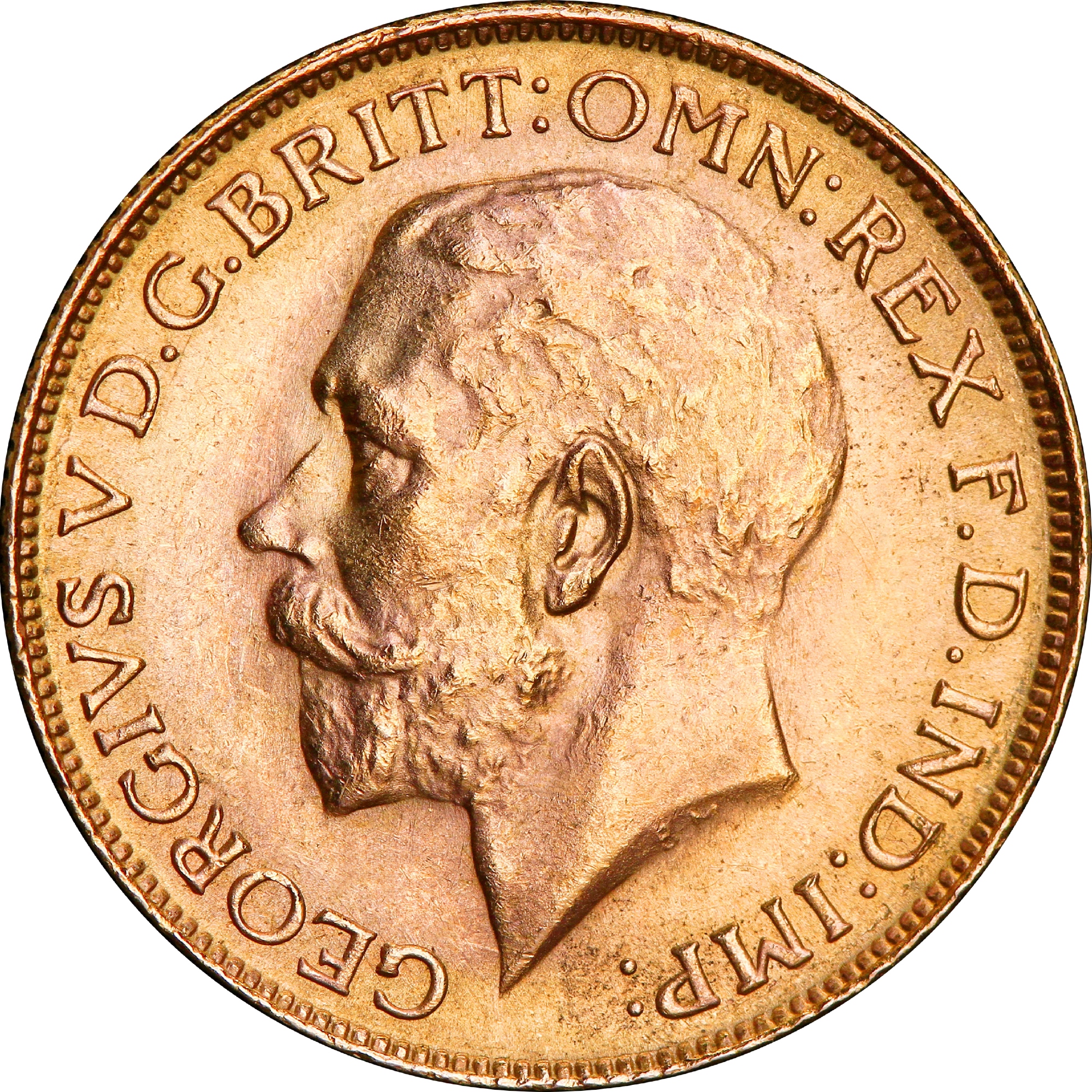 Золотая монета Соверен Георга V 1 Английский Фунт 1927 Великобритания (33016370) 1