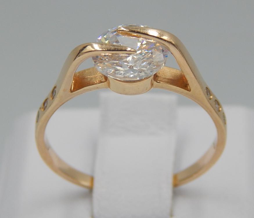 Кольцо из красного золота с цирконием (29979020) 0