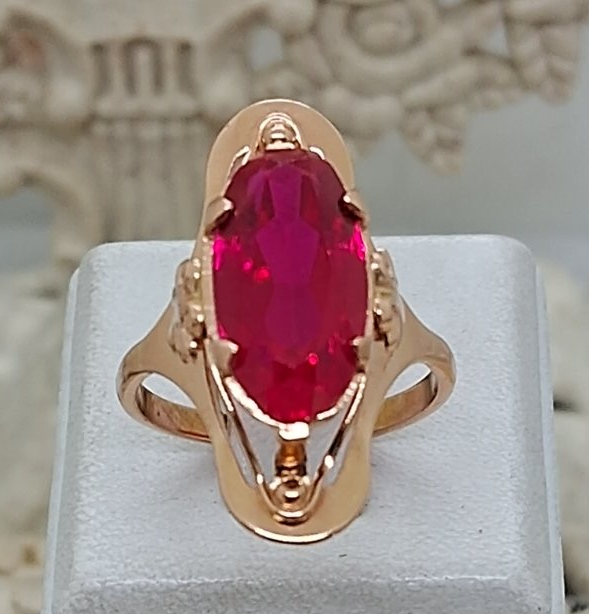 Кольцо из красного золота с корундом (32733170) 0
