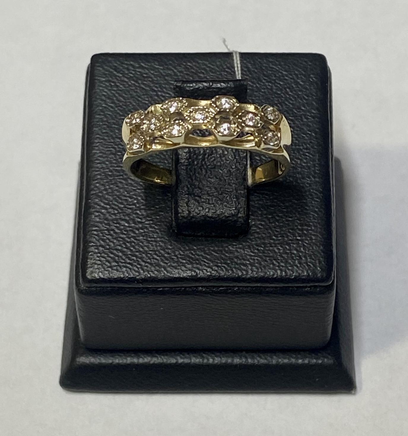 Кольцо из желтого золота с цирконием (33198107) 0
