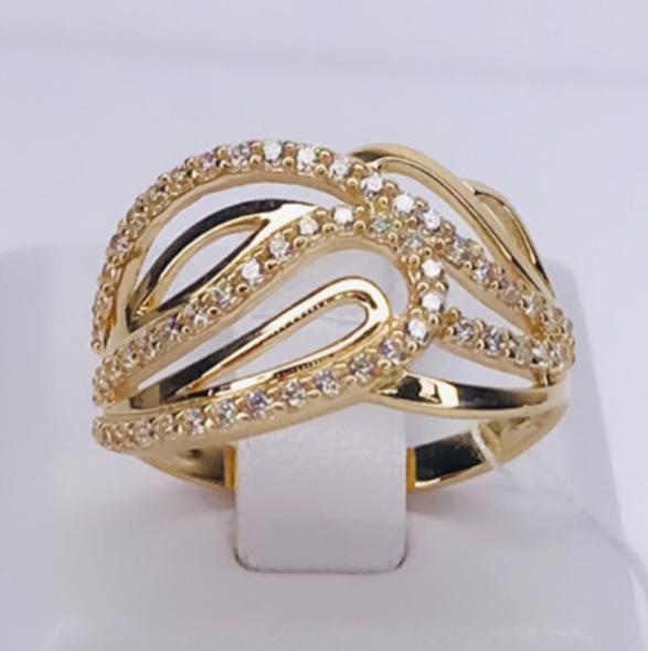 Кольцо из красного золота с цирконием (32242631) 0