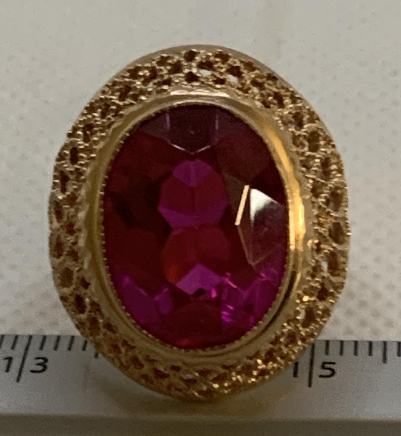 Кольцо из красного золота с цирконием (32562484)  3