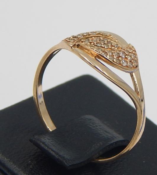 Кольцо из красного золота с цирконием (30523611) 1