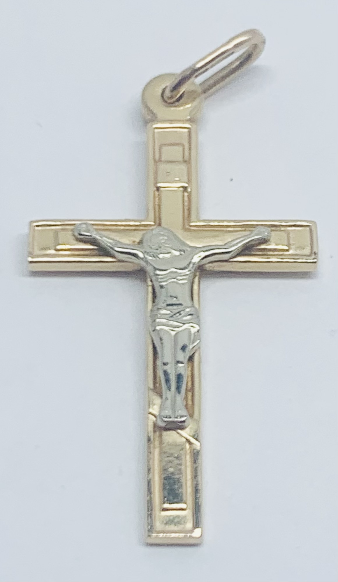 Підвіс-хрест з червоного і жовтого золота (33731703) 0