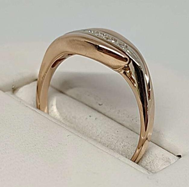 Кольцо из красного и белого золота с бриллиантом (-ми) (30607615) 3