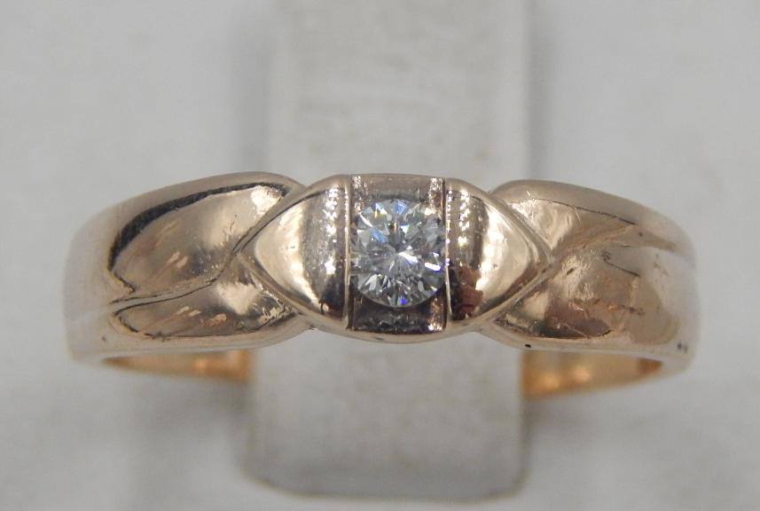 Кольцо из красного золота с бриллиантом (-ми) (30719264) 0