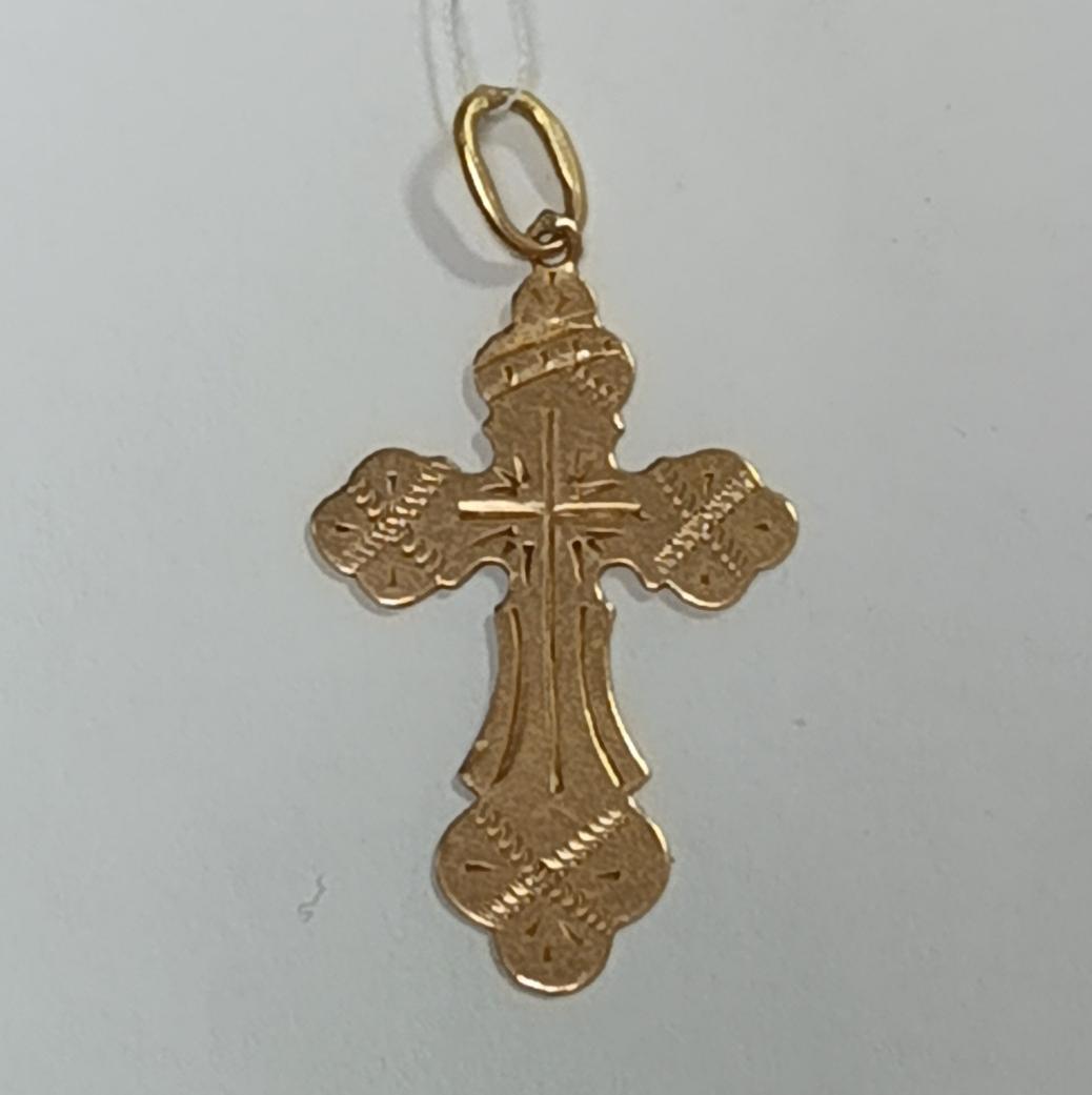Підвіс-хрест з червоного золота (33804790) 0