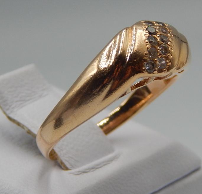 Кольцо из красного золота с цирконием (31958752) 2