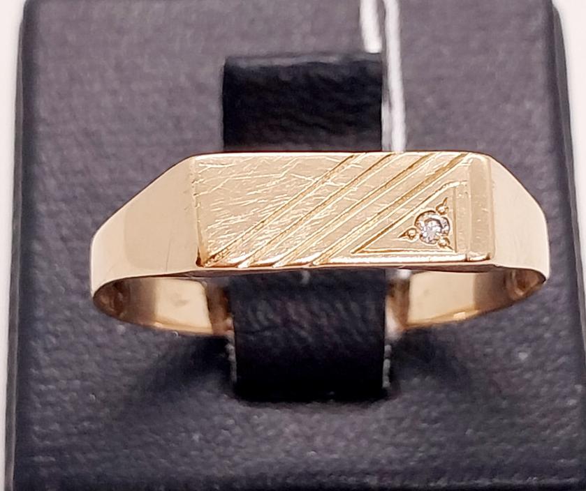 Перстень из красного золота с цирконием (33800300) 0