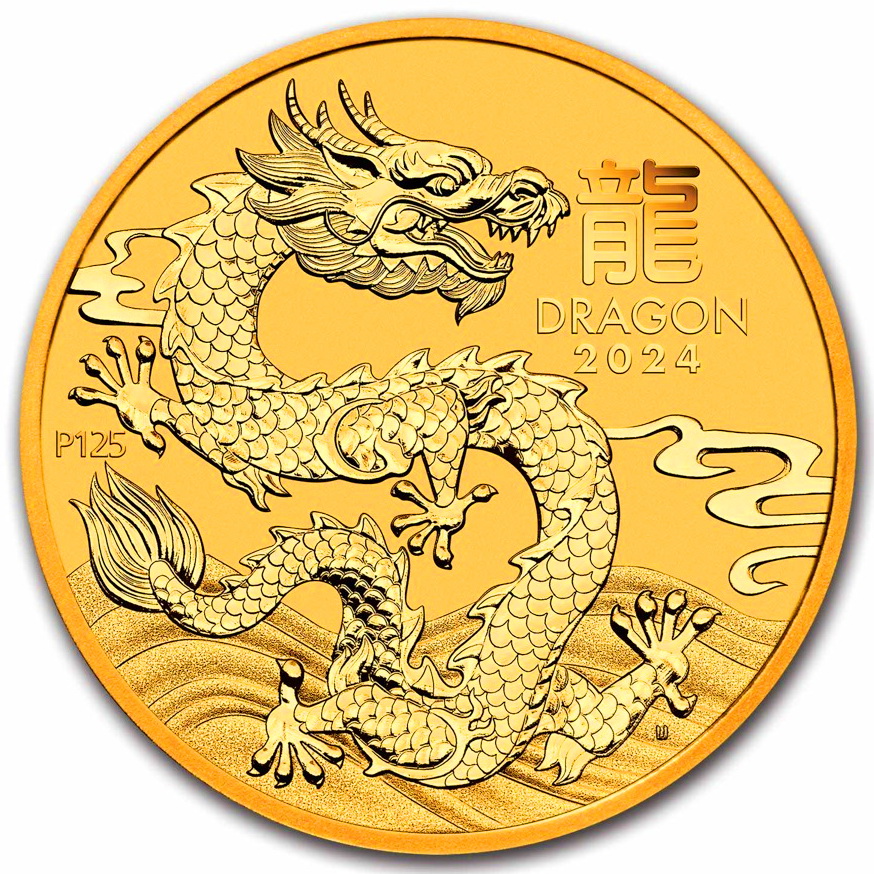 Золота монета 1/10oz Рік Дракона 15 доларів 2024 Австралія (32643903) 0