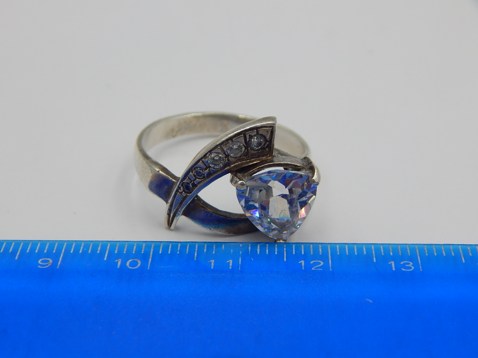 Серебряное кольцо с цирконием (24046246) 6