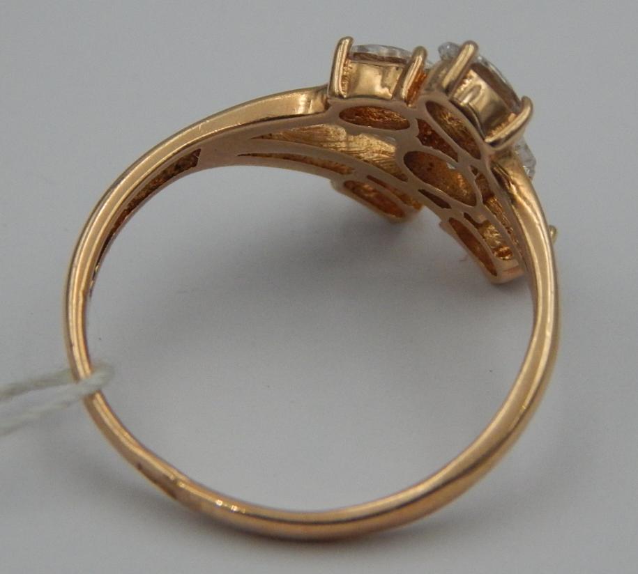 Кольцо из красного золота с цирконием (28356709) 5