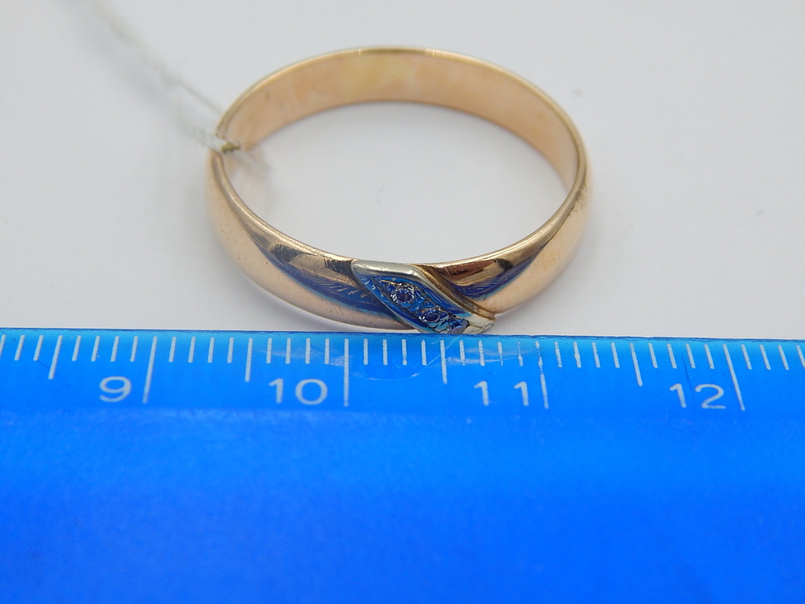 Обручальное кольцо из красного и белого золота с бриллиантом (-ми) (30964555) 3