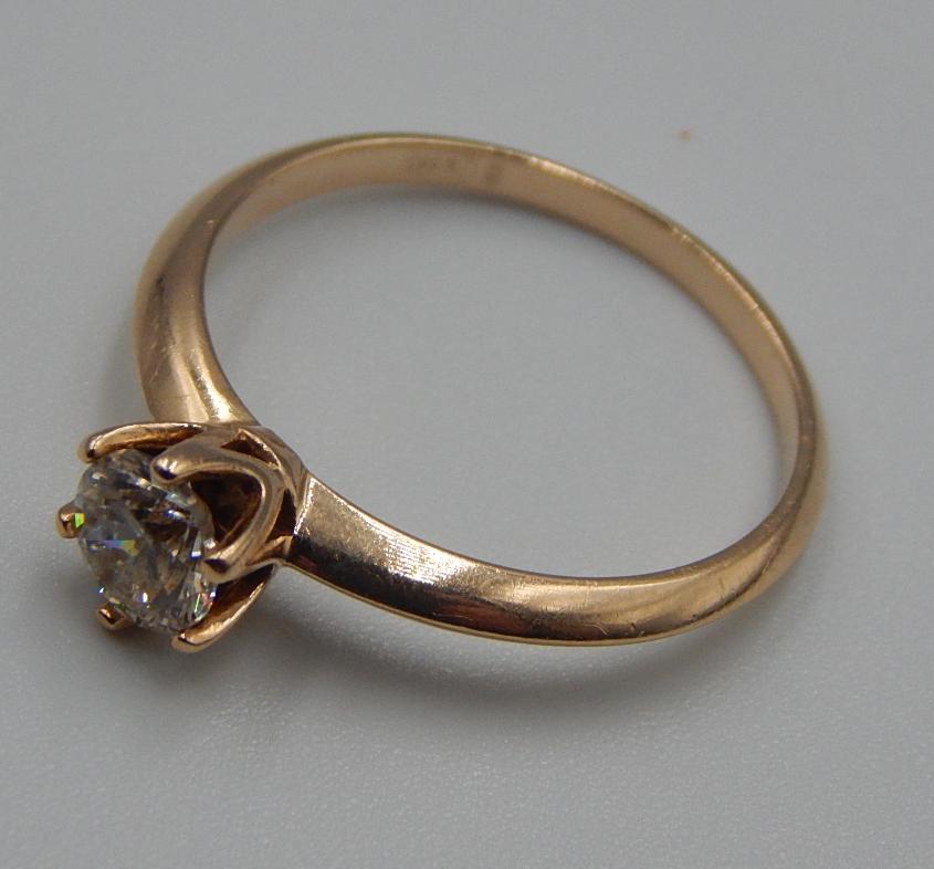 Кольцо из красного золота с цирконием (32066635)  2
