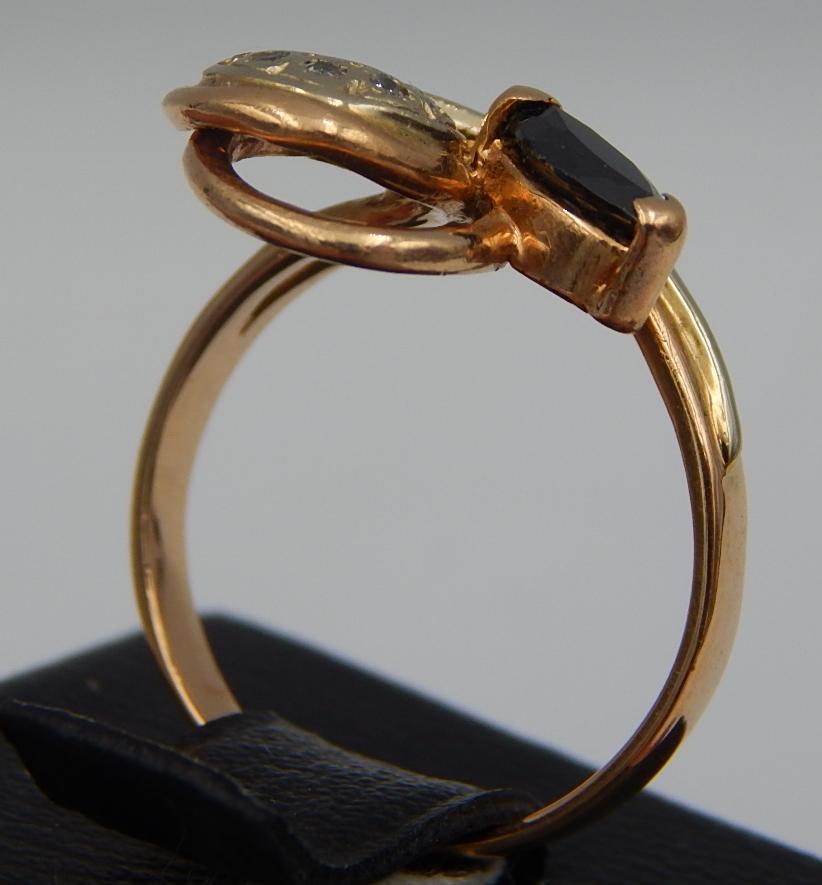 Кольцо из красного и белого золота с цирконием (29802672) 2