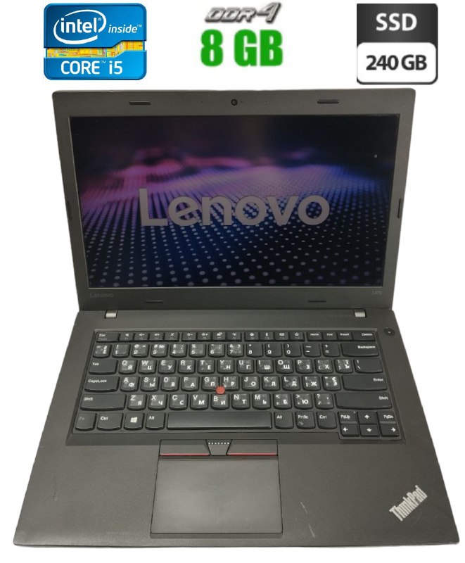 Ноутбук Lenovo Thinkpad L470 (Intel Core i5-7200U/8Gb/SSD240Gb) (32641530) 0