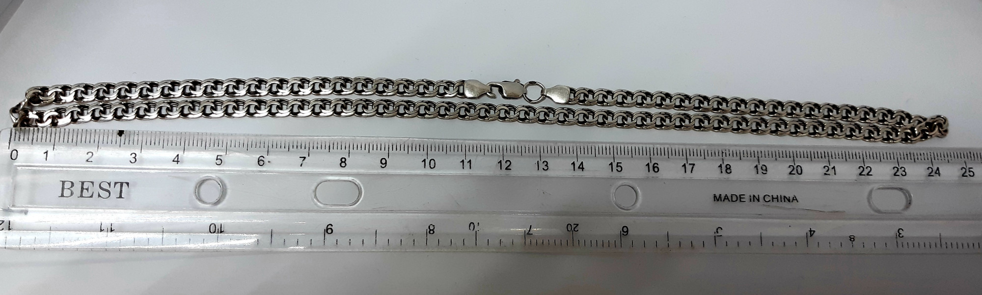 Серебряная цепь с плетением Бисмарк (33647473) 1