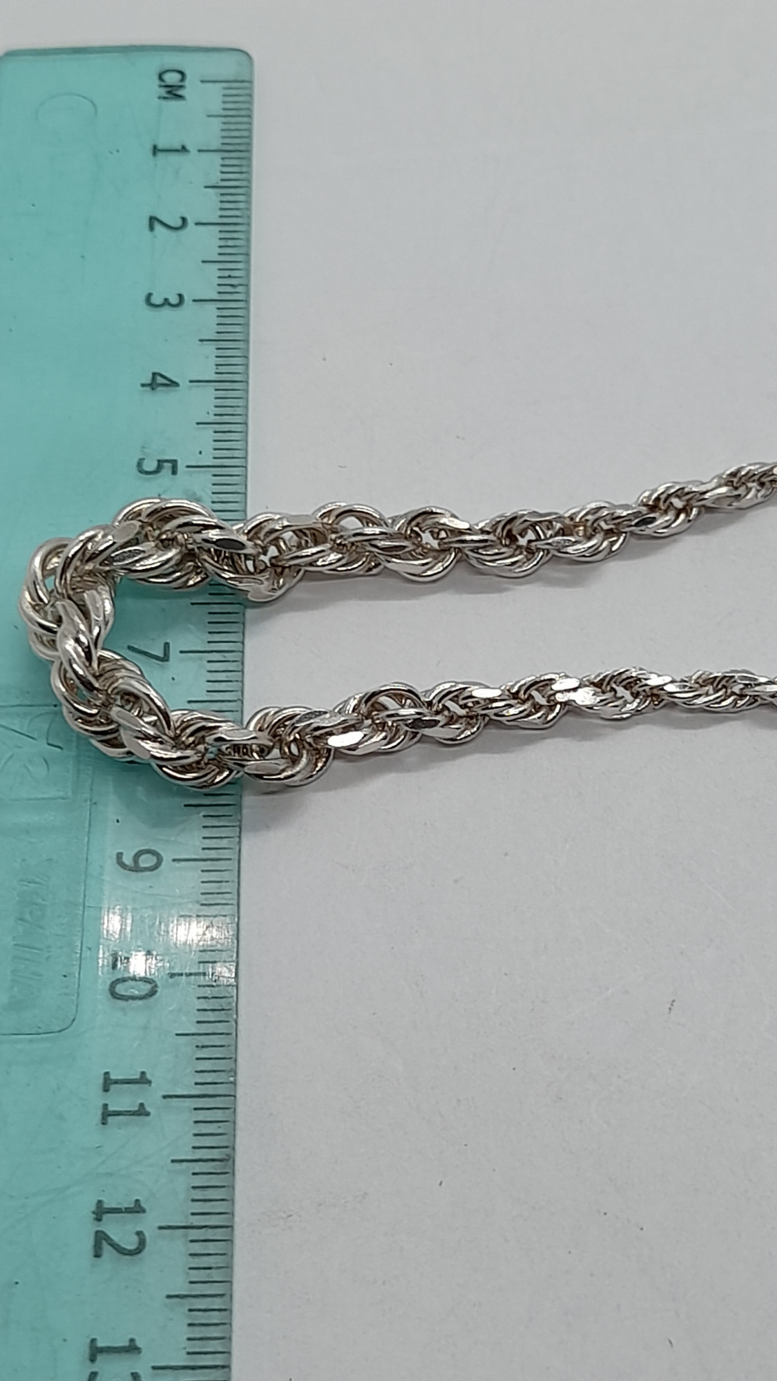 Серебряная цепь с плетением Веревочка (31803650) 2