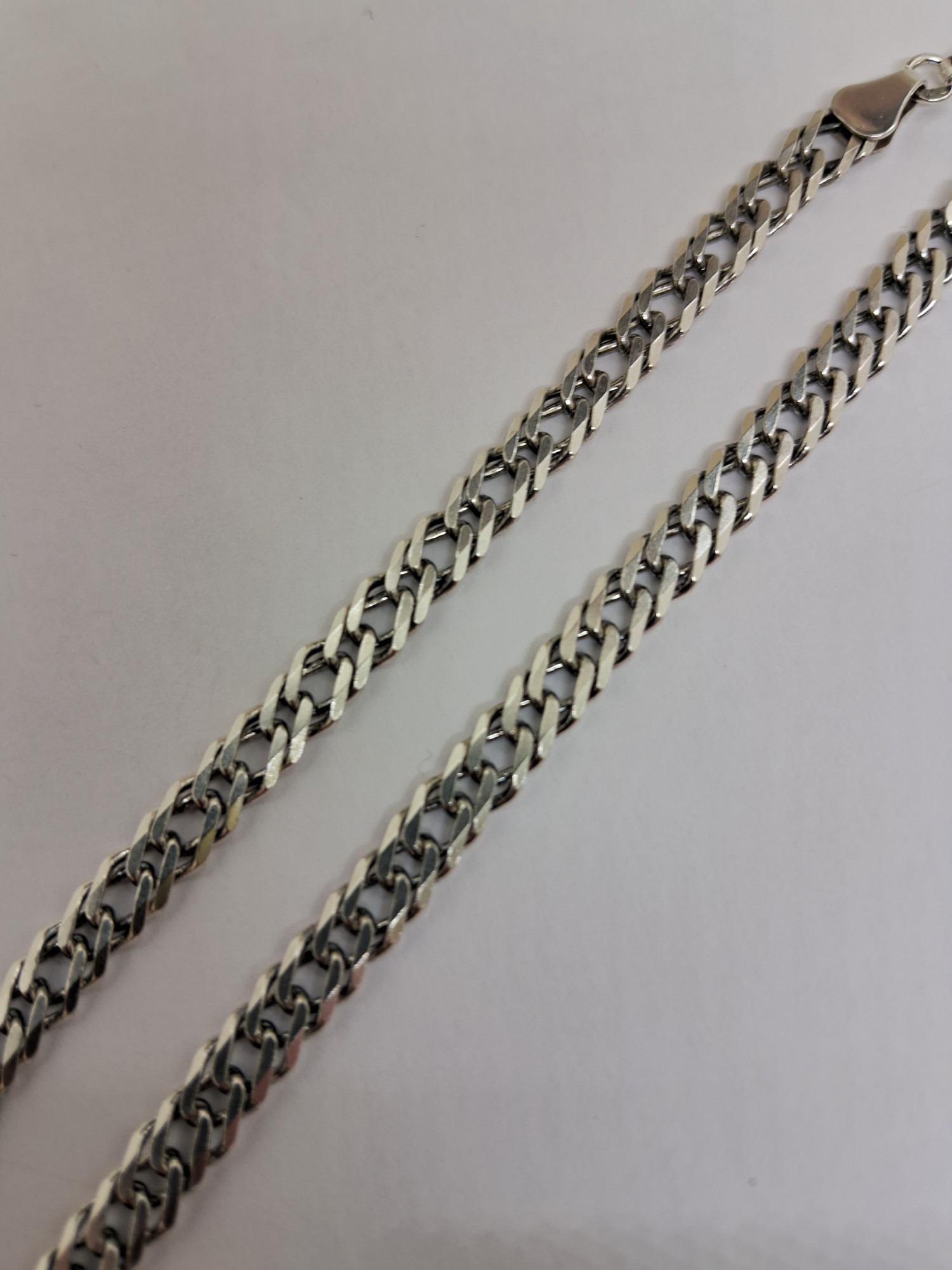Серебряная цепь с плетением Двойной ромб (32721642) 2