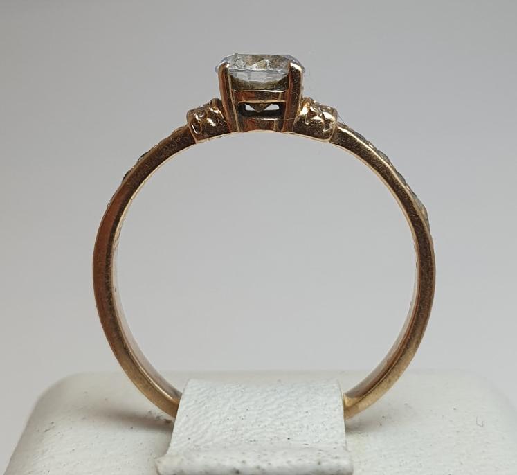 Кольцо из красного золота с цирконием (33756433) 2