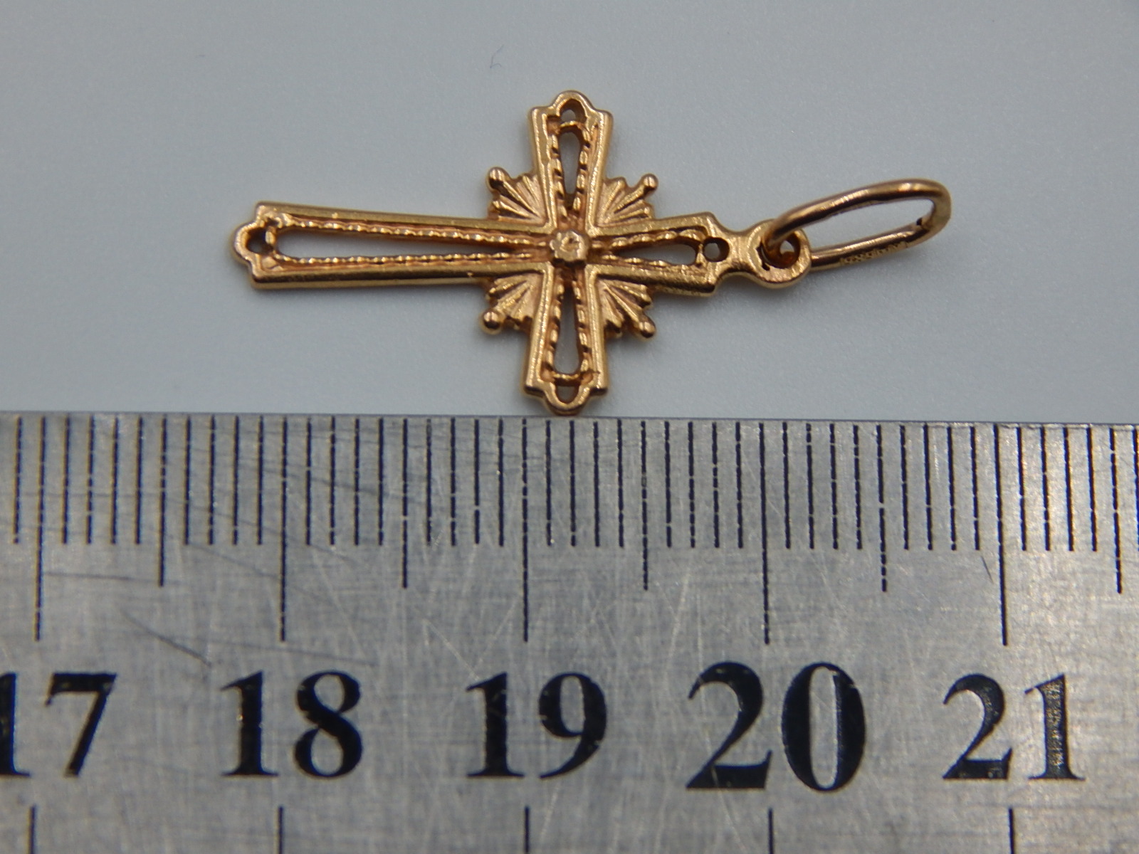 Підвіс-хрест з червоного золота (33644610) 4