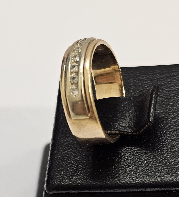 Кольцо из красного и желтого золота с цирконием (32391764) 1