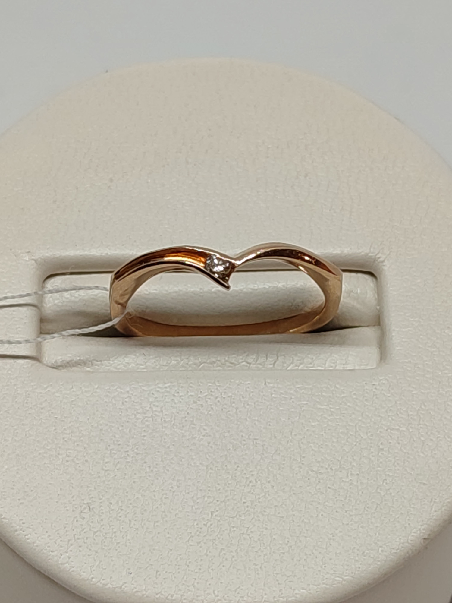 Кольцо из красного золота с бриллиантом (-ми) (27417417) 7