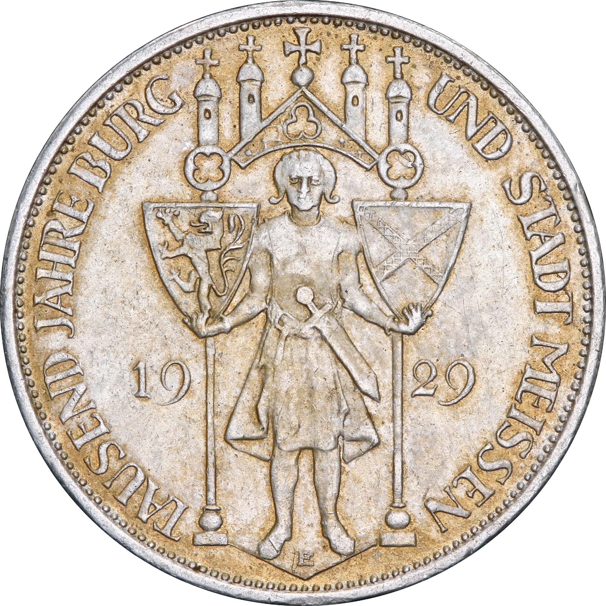 Серебряная монета 1000 лет Мейсену 3 марки 1929 Веймарская Республика Германия (29128224) 1