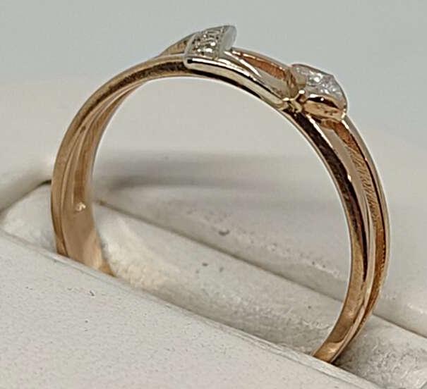 Кольцо из красного и белого золота с бриллиантом (-ми) (30660113) 2