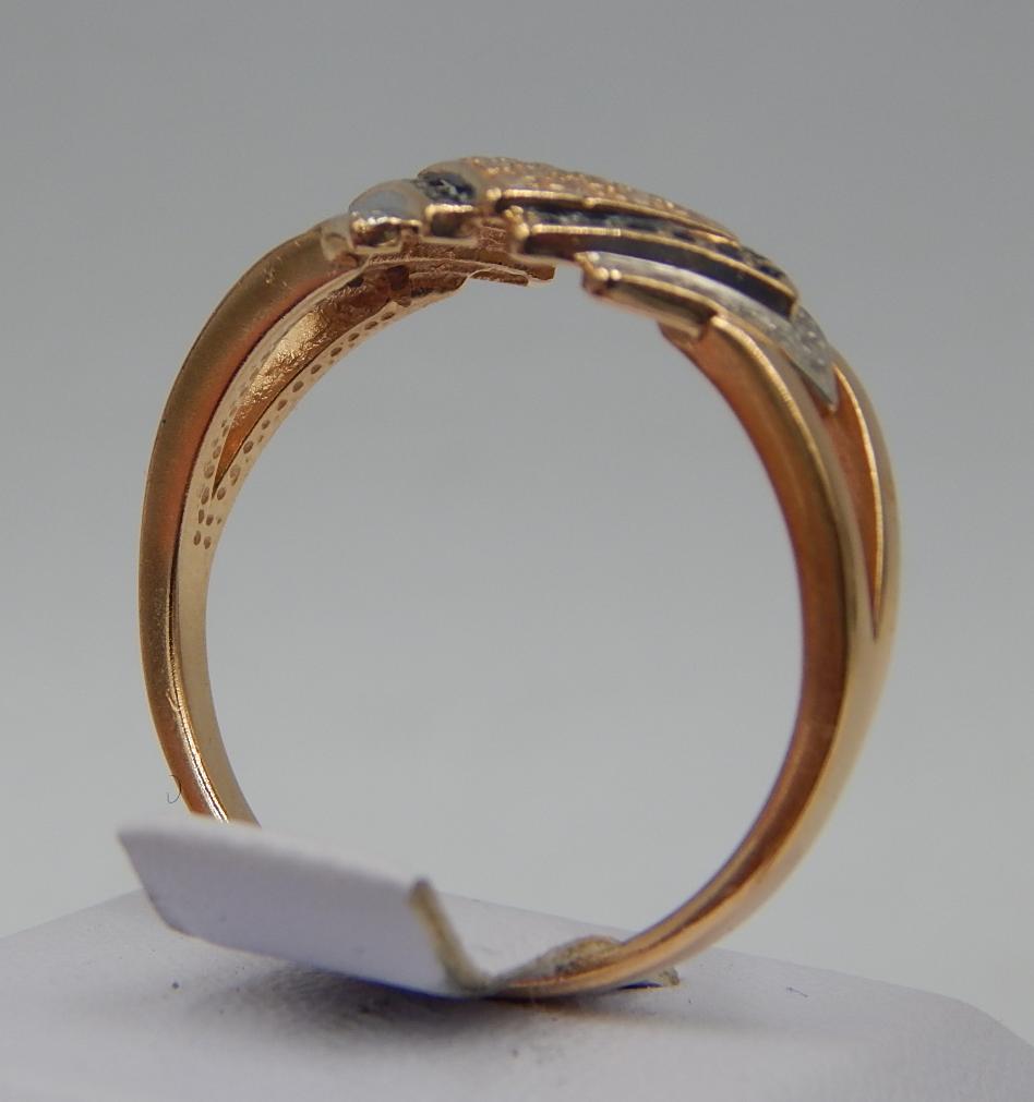 Кольцо из красного и белого золота с цирконием (29979221) 3