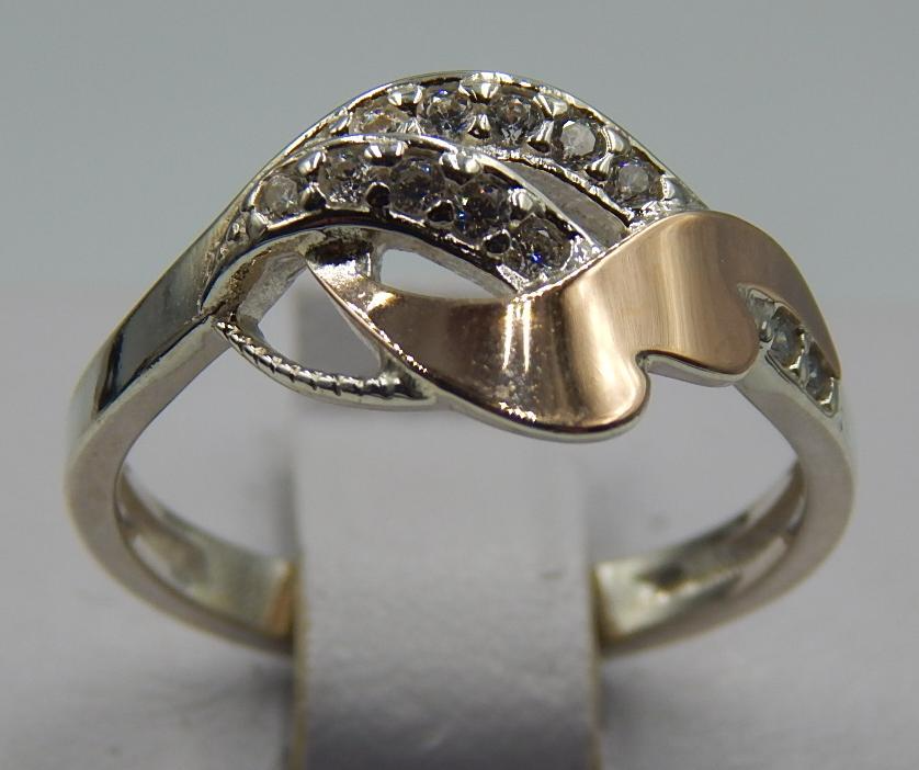 Серебряное кольцо с позолотой и цирконием (31647550) 0