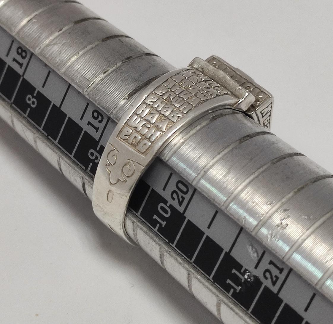 Серебряный перстень с ониксом и цирконием (33472340) 3
