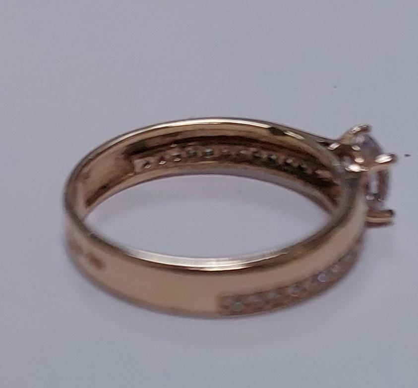 Кольцо из красного золота с цирконием (32956790) 4