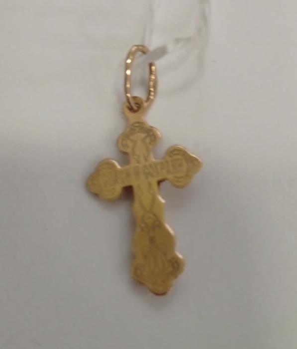 Підвіс-хрест з червоного золота (31476871) 2