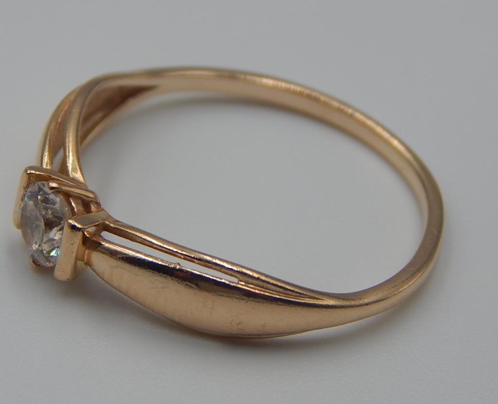 Кольцо из красного золота с цирконием (33215570)  2
