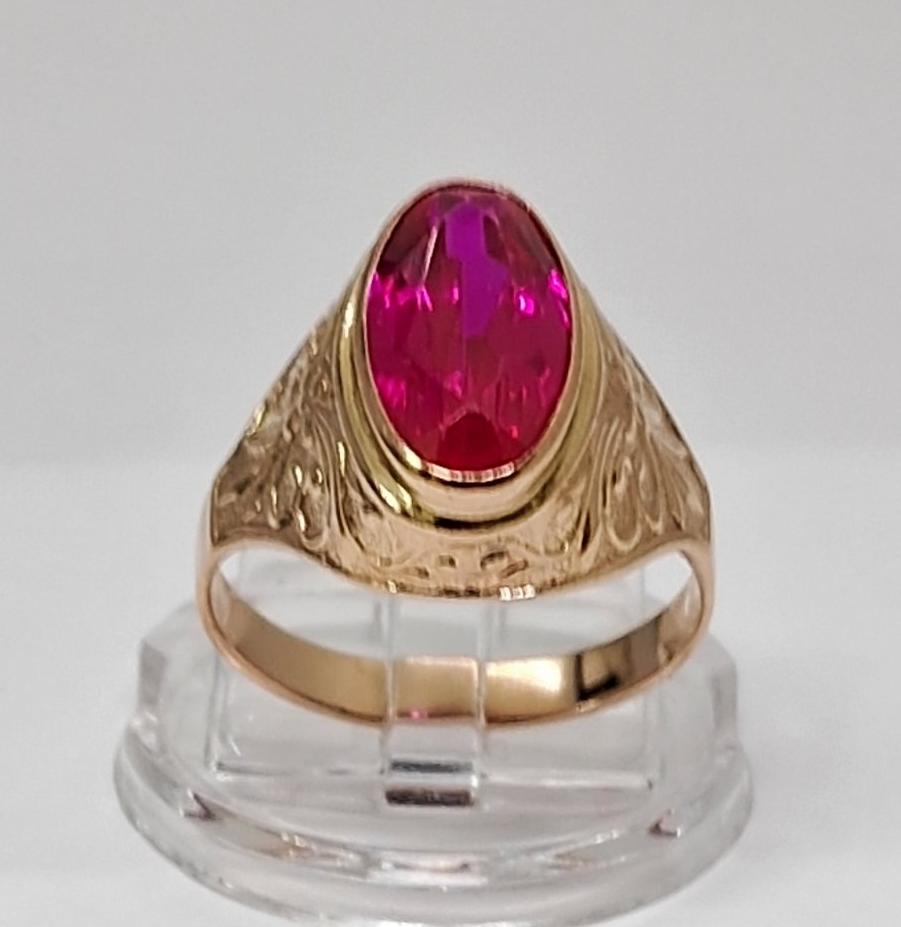 Кольцо из красного золота с корундом (32909240) 0