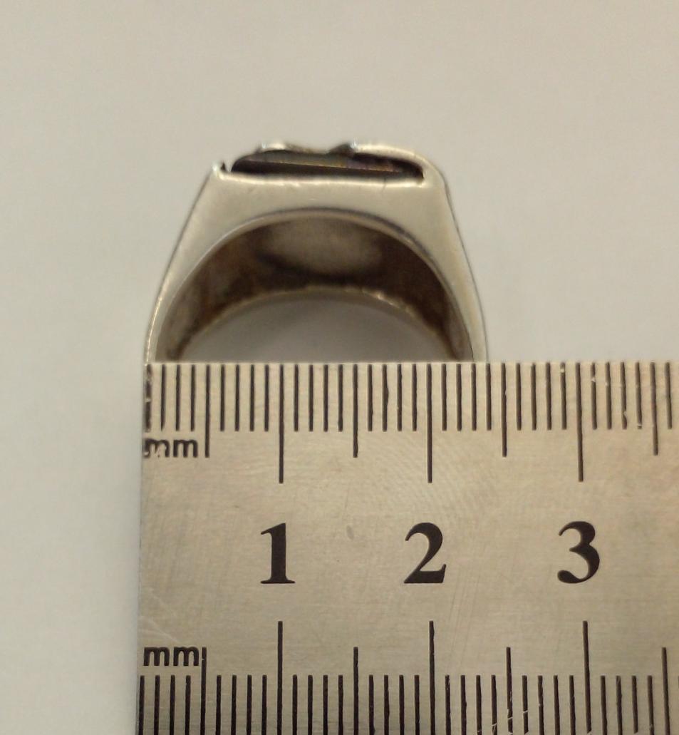 Серебряный перстень с ониксом и цирконием (33639942) 5