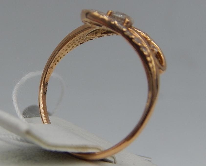 Кольцо из красного золота с цирконием (32257726) 4