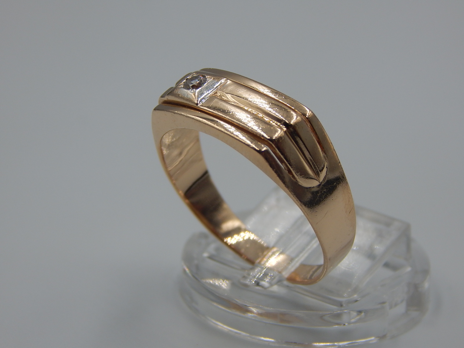 Перстень з червоного та білого золота з цирконієм (33231721) 1