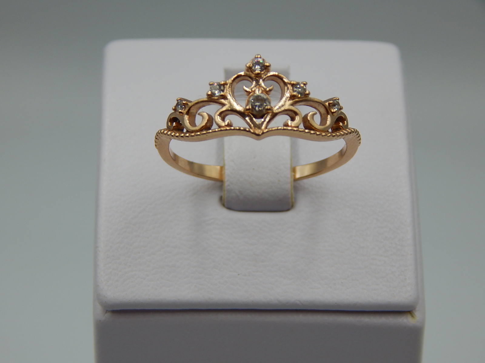 Кольцо из красного золота с цирконием (31045330)  1