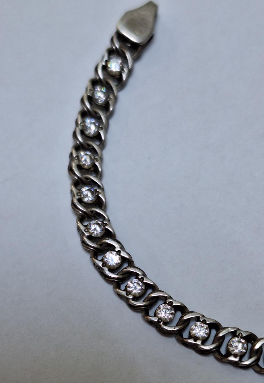 Срібний браслет із цирконієм (33671239) 1