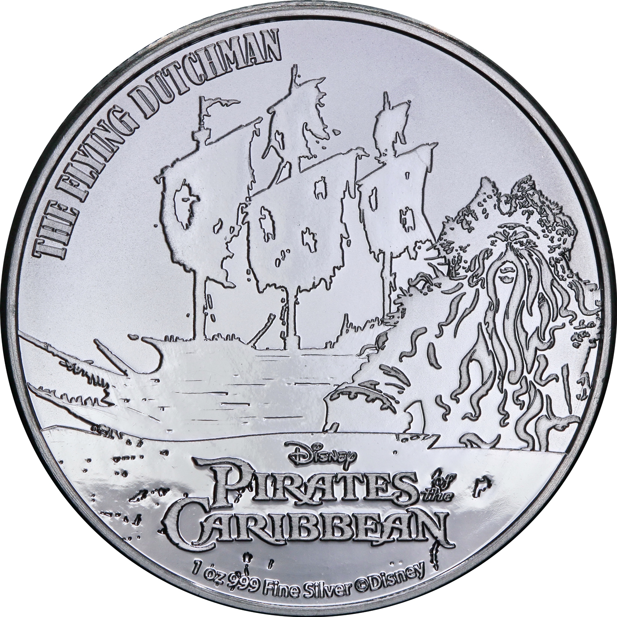 Серебряная монета 1oz Пираты Карибского Моря: Летучий Голландец 2 доллара 2021 Ниуэ (29128164) 0