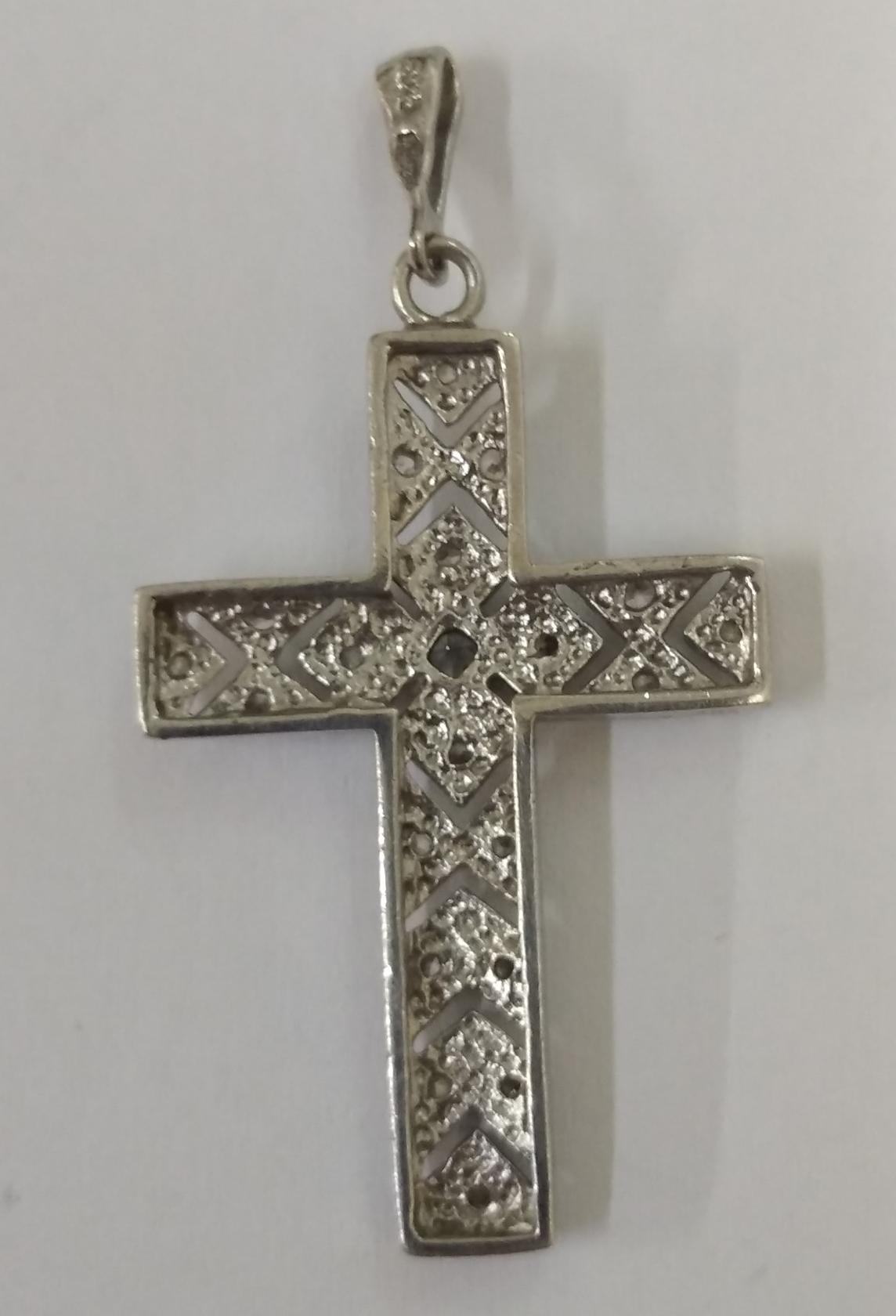 Срібний підвіс-хрест із цирконієм (32749713) 2