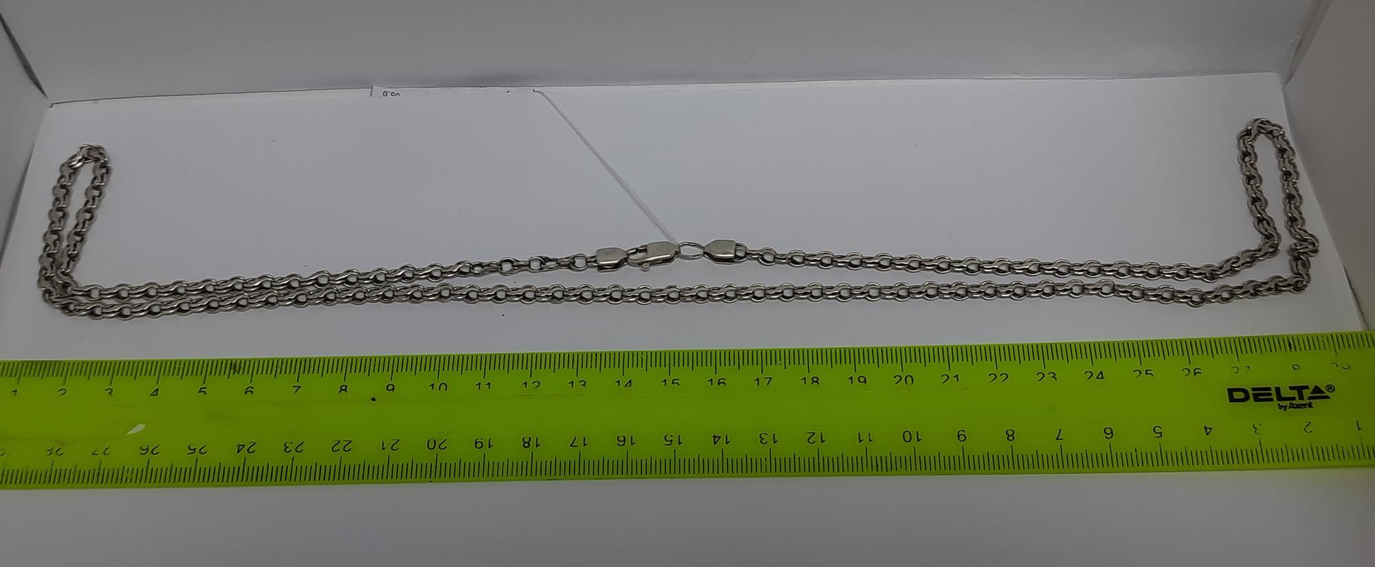 Серебряная цепь с плетением Ручеек (33848378) 1