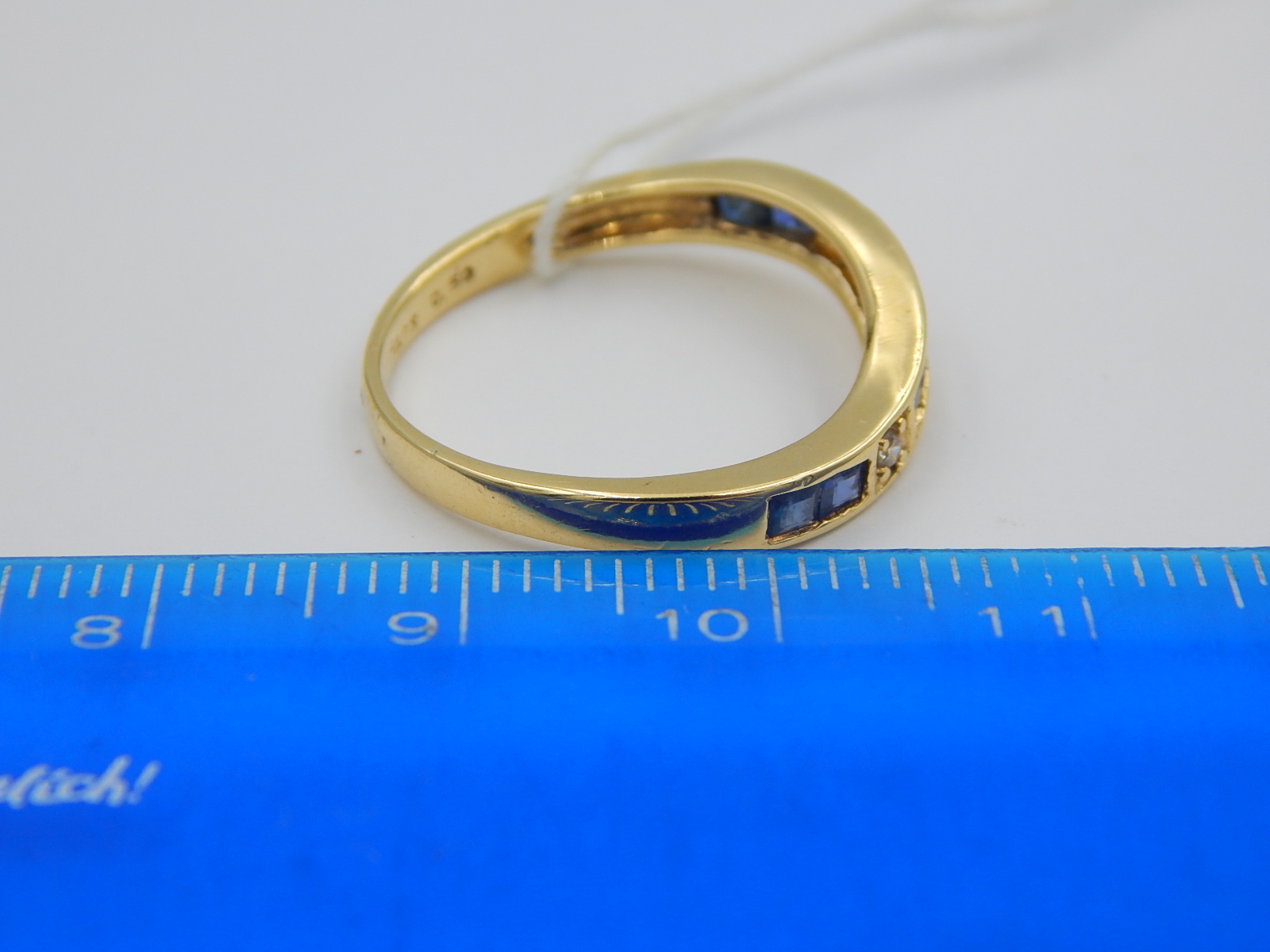 Кольцо из желтого золота с сапфиром и бриллиантом (-ми) (31163299) 5