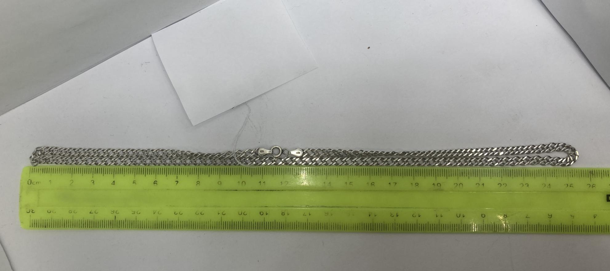 Серебряная цепь с плетением Двойной ромб (33965795) 1