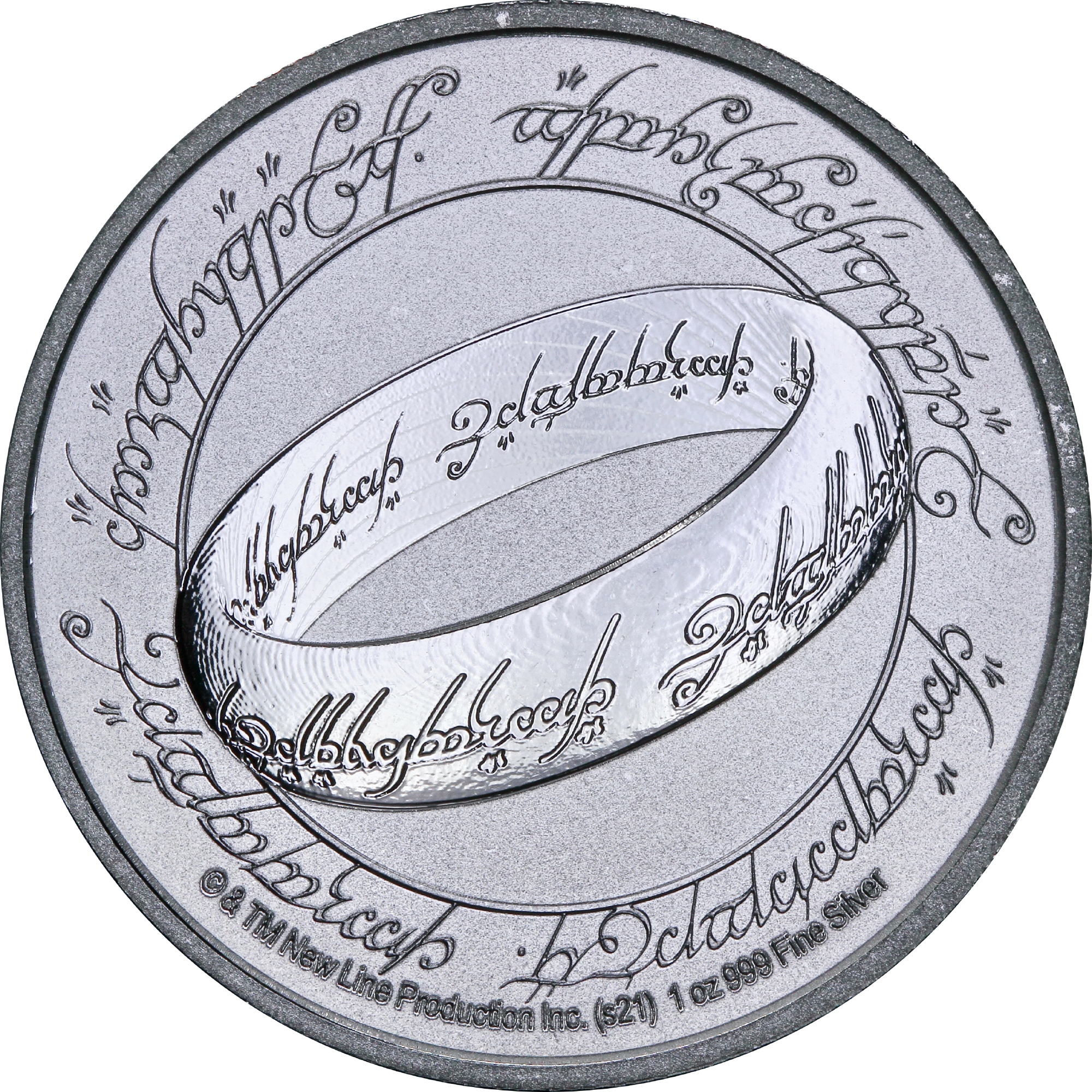 Серебряная монета 1oz Властелин Колец: Единое Кольцо 2 доллара 2021 Ниуэ (33214229) 1