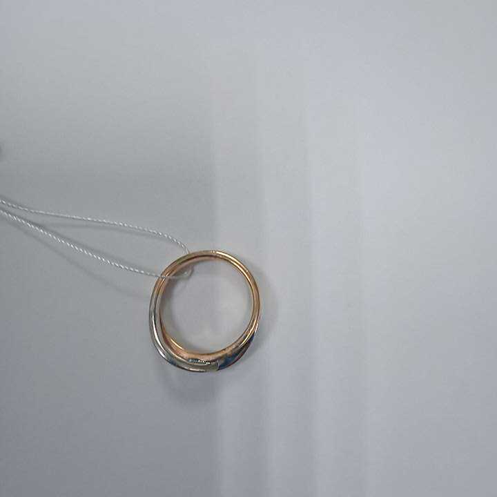 Кольцо из красного и белого золота с бриллиантом (-ми) (27418328) 1