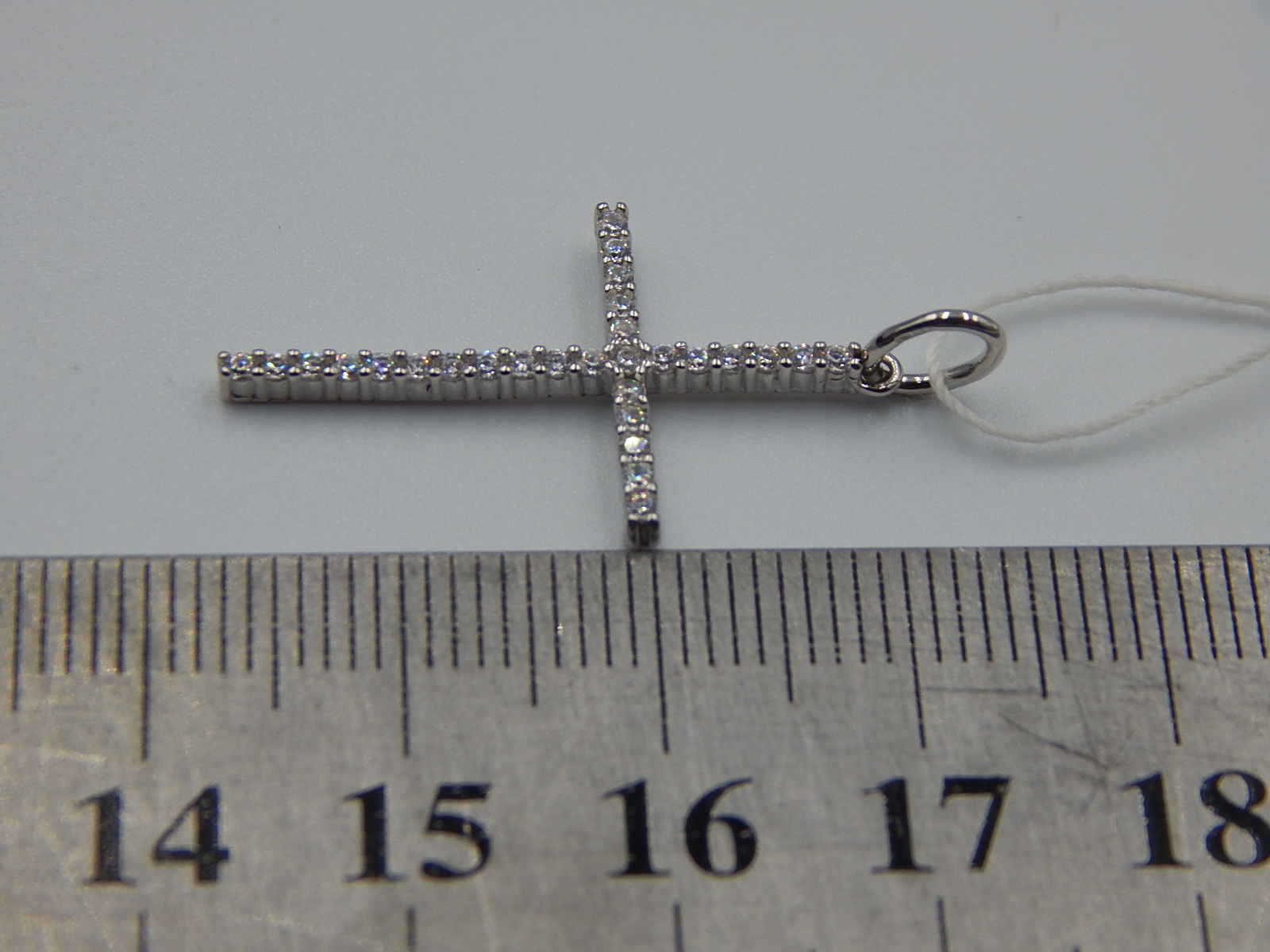 Срібний підвіс-хрест із цирконієм (31308854) 1