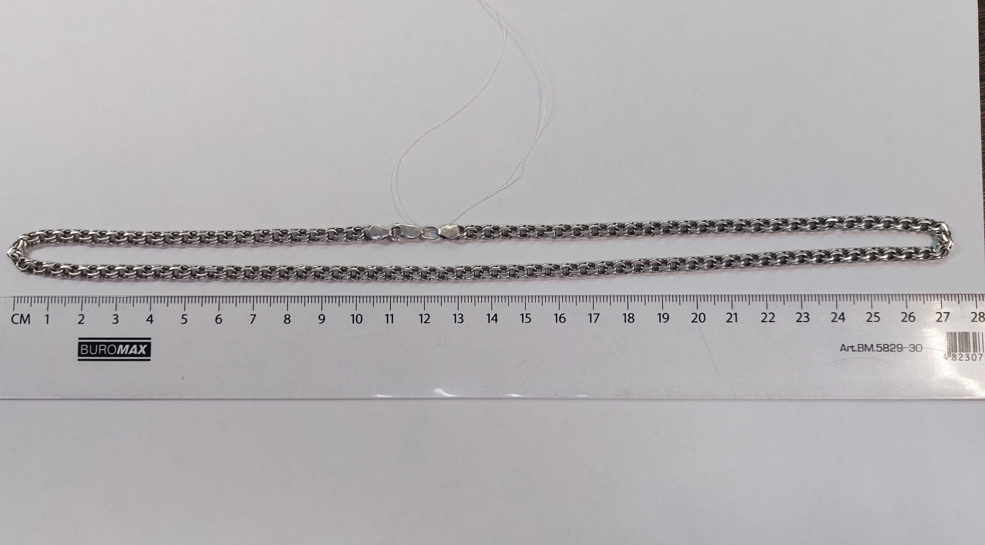 Серебряная цепь с плетением Бисмарк (33800404) 1